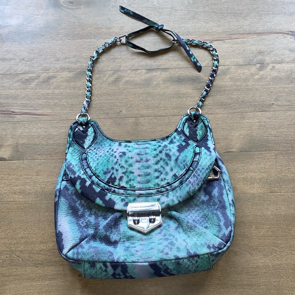 AIMEE Kestenberg Green snakeskin leather purse